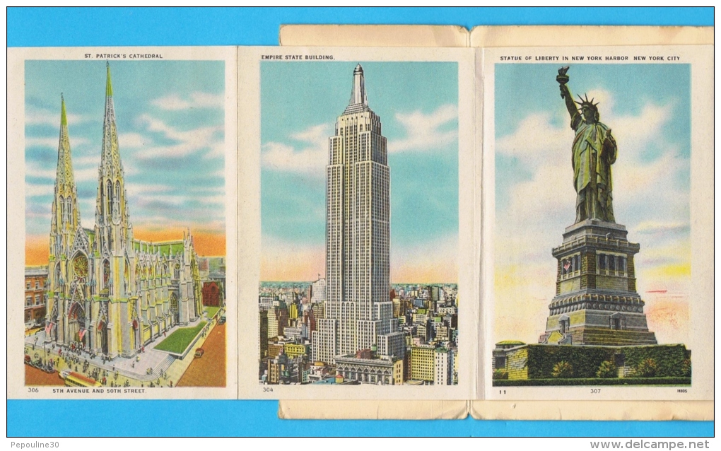 DÉPLIANT //  . NEW YORK THE WORLD METROPOLIS  19 VUES - (1949) .