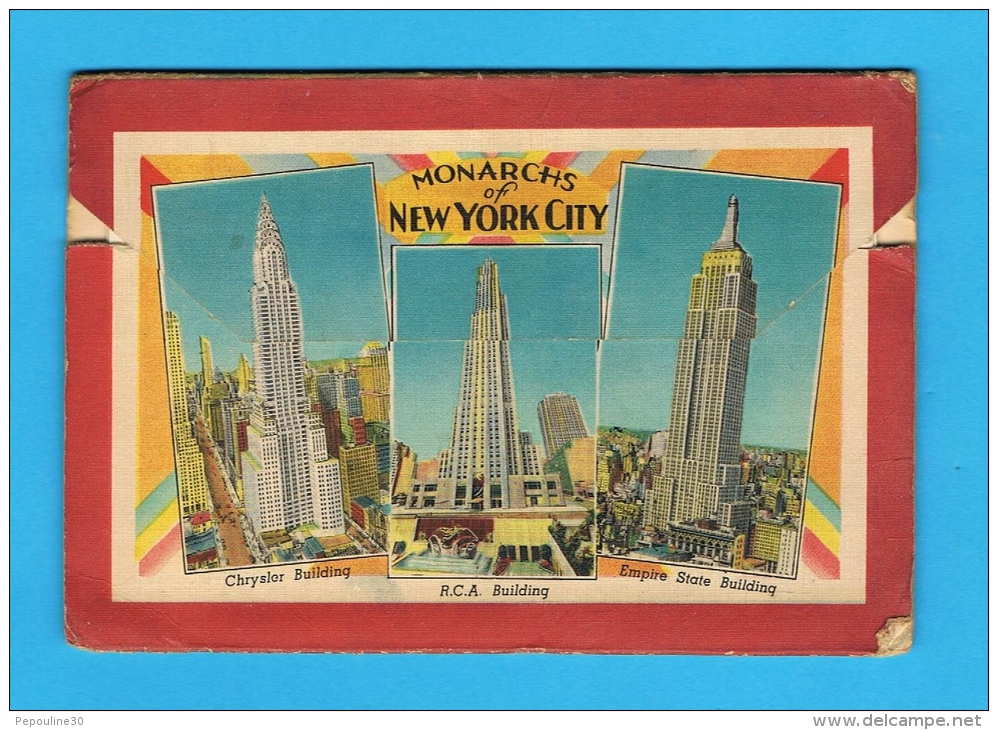 DÉPLIANT //  . NEW YORK THE WORLD METROPOLIS  19 VUES - (1949) .