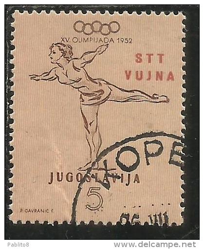 TRIESTE B 1952 OLYMPIC GAMES HELSINKI GIOCHI OLIMPICI OLIMPIADI OLIMPIADE 5d USATO USED OBLITERE' - Afgestempeld