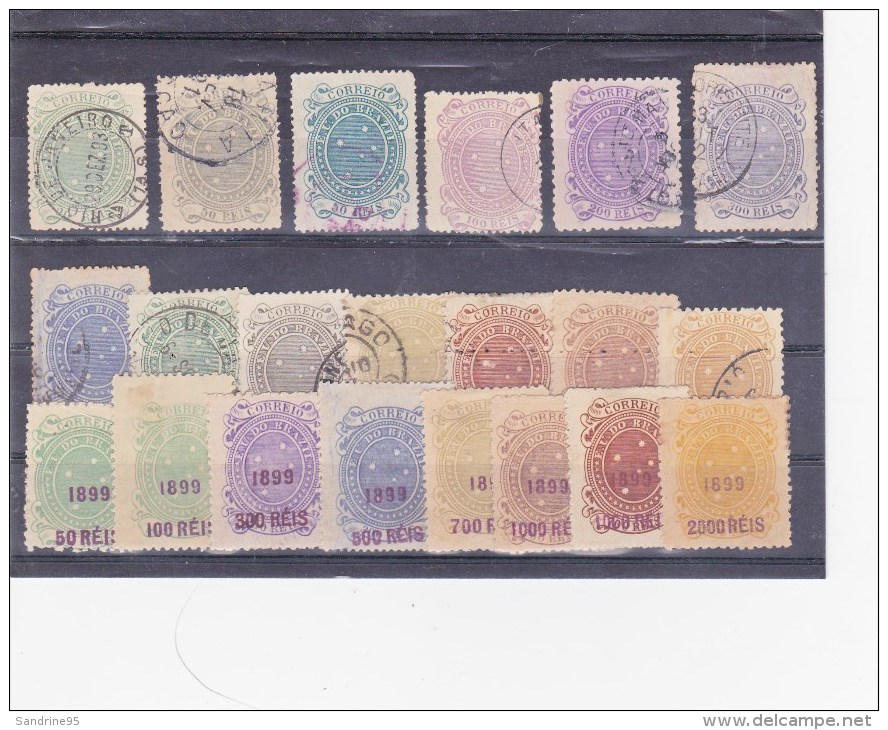 BRESIL PREMIERS TIMBRES DE LA REPUBLIQUE ...... ET SURCHARGES EN 1899 - Oblitérés