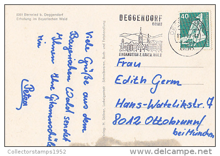 6911- POSTCARD, BERNRIED- VILLAGE PANORAMA, SWIMMING POOL, FOREST, CHURCH, GUEST HOUSE - Deggendorf