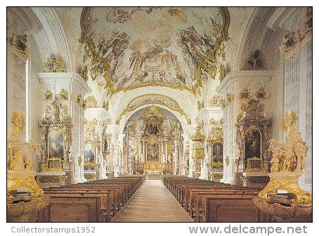 6913- POSTCARD, BURGHAUSEN- REITENHASLACH MONASTERY, THE CHURCH INTERIOR - Burghausen