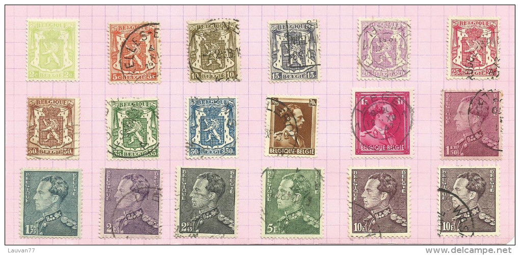 Belgique N°418A à 435 Côte 4.50 Euros - Used Stamps