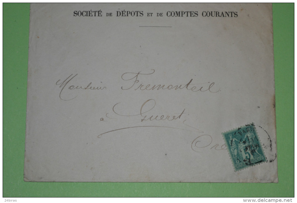 ENV. Sage N°75 De Paris 15/2/1881 Tarif Papier D'affaire Pour Guéret Cote: 15 € - 1877-1920: Période Semi Moderne