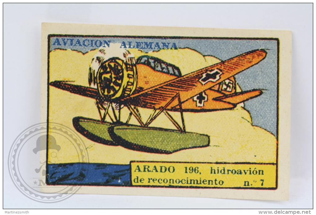 Old Trading Card/ Chromo Topic/ Theme WWII Plane/ Aircraft - Germany Arado Ar 196 Reconnaissance Airship - Other & Unclassified