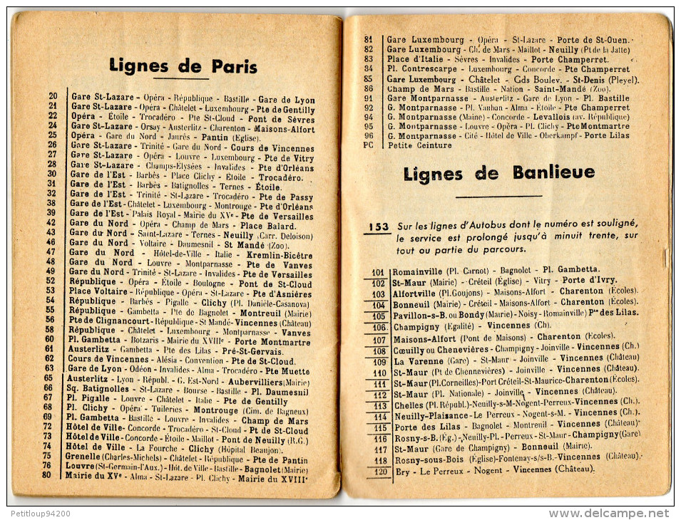 PLAN  L'INDISPENSABLE  Autobus  PARIS BANLIEUE - Europe