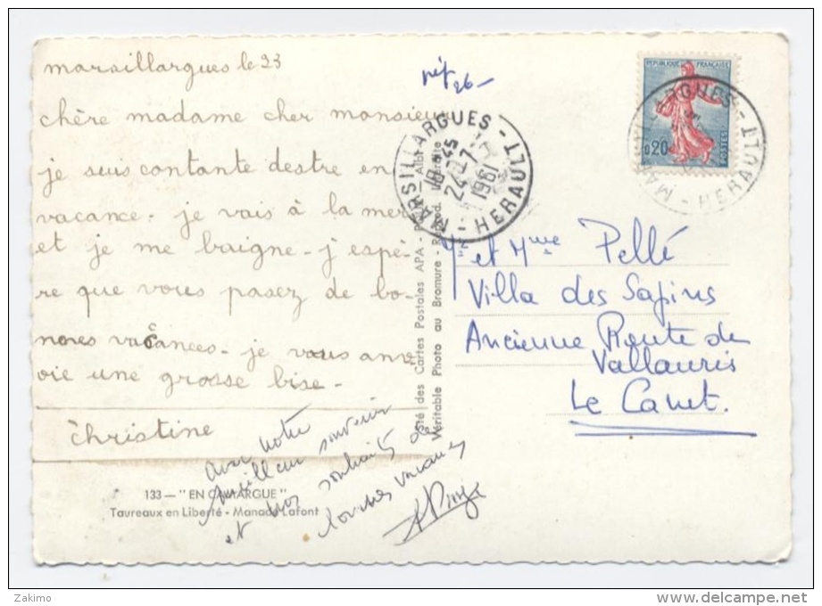 13 -CAMARGUE -TAUREAUX EN LIBERTE    -RECTO/ VERSO-C3 - Autres & Non Classés