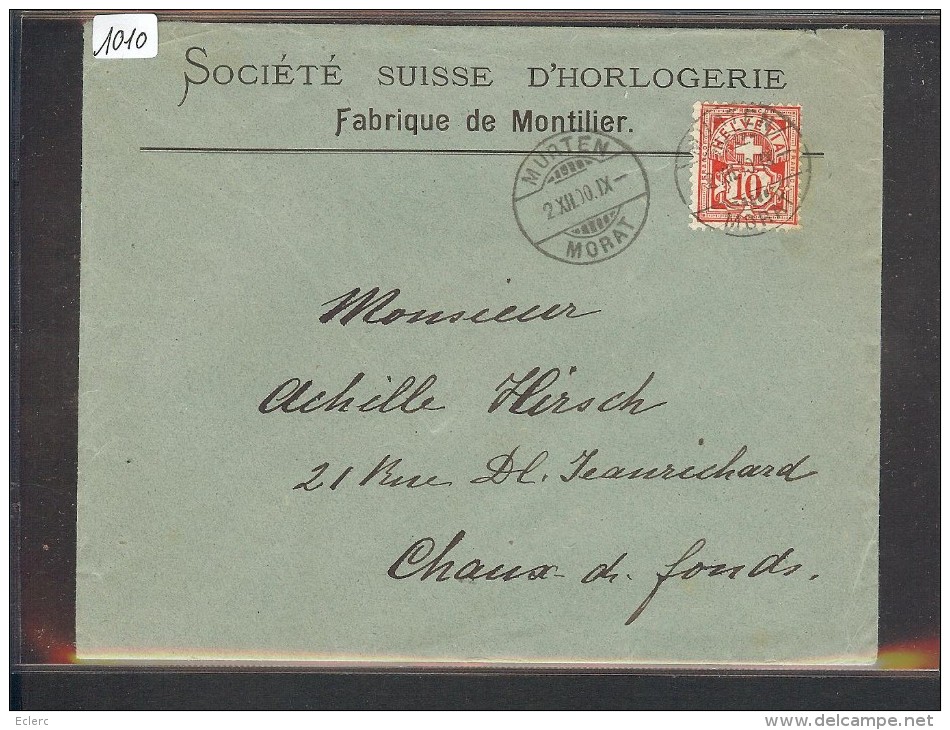 SUISSE - LETTRE HORLOGERIE - MONTRES  - SOCIETE SUISSE D´HORLOGERIE - FABRIQUE DE MONTILIER - Covers & Documents