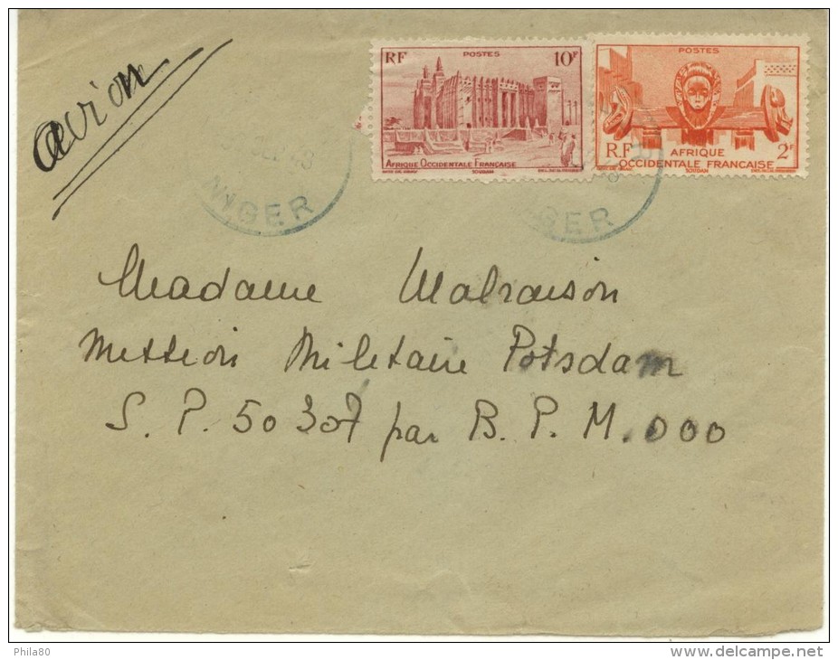 N°39+33 (AOF) Sur Letre De Zinder De Sept 48 - Storia Postale