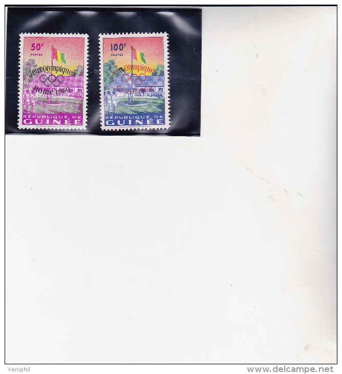 GUINEE -  TIMBRES N° 39 A 40 NEUF X - JEUX OLYMPIQUES DE ROME 1960- COTE : 21 € - Neufs