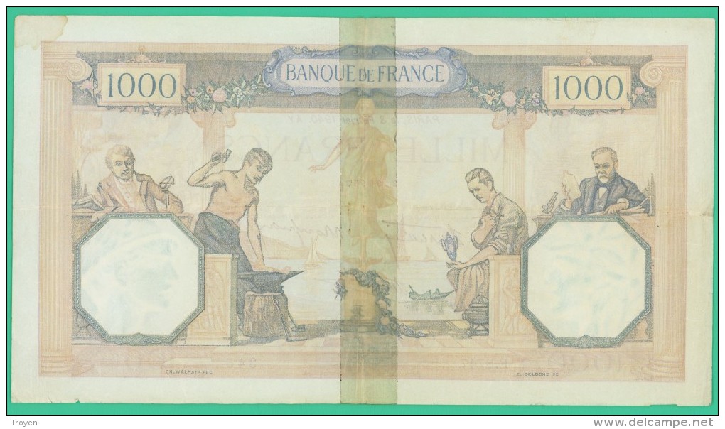 France -  1000 Francs -   Cérès Et Mercure - N°. F.8747 / 345 - 8 Février 1940.AY -  TB - 1 000 F 1927-1940 ''Cérès Et Mercure''