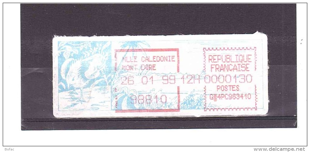 (Cagou Vignette à La Date Du 26/01/99) *NOUVELLE CALEDONIE*  25/09/111 - Automatenmarken