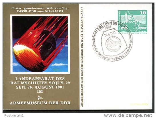 SOYUZ 29 Dresden 1981 East German STO Postal Card PP16 D2/021 NGK 4,00 € - Andere & Zonder Classificatie