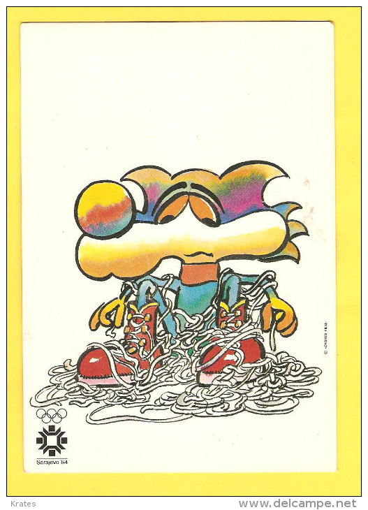 Postcard - Yugoslavia, Sarajevo 1984, Olimpic Games, Mascot Vu&#269;ko       (V 23259) - Jeux Olympiques