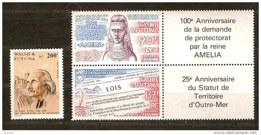 Wallis Et Futuna  1986  Yvertn° PA 150 Et 151-152 *** MNH Cote 12,70 Euro - Neufs