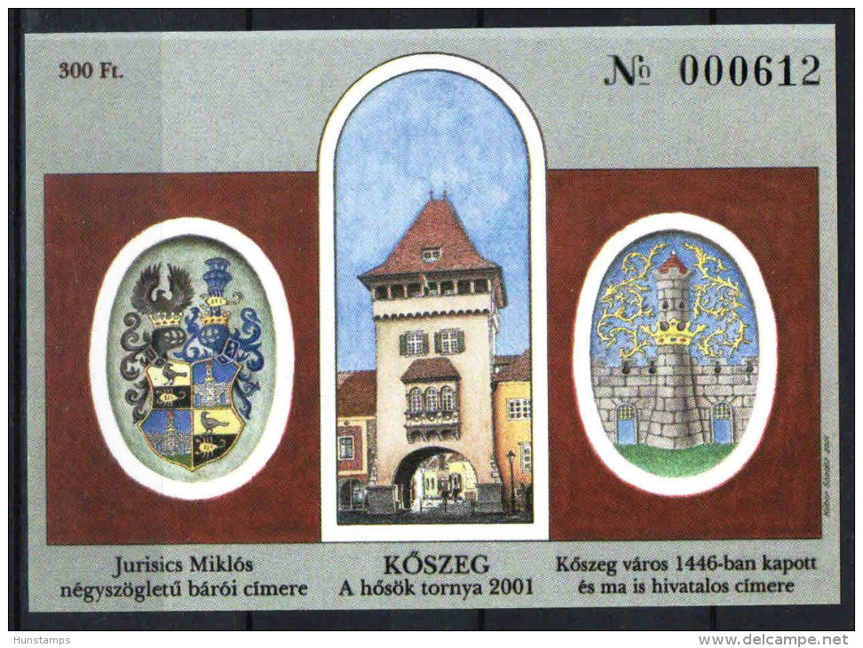 Hungary 2001. Koszeg City Commemorative Sheet Special Catalogue Number: 2001/19. - Herdenkingsblaadjes