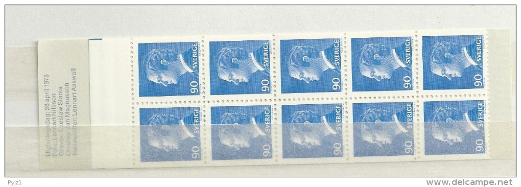 1975 MNH Schweden, Sweden, Sverige, Booklet, Postfris - 1951-80