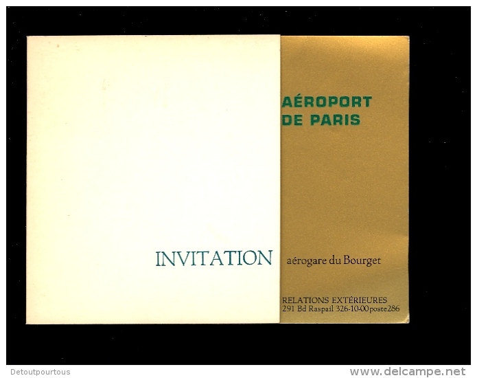 Invitation De L'Aéroport De Paris 1968 Et 1969 à La Réception Donnée En L'honneur Des Compagnies Aériennes Au Bourget - Programmi