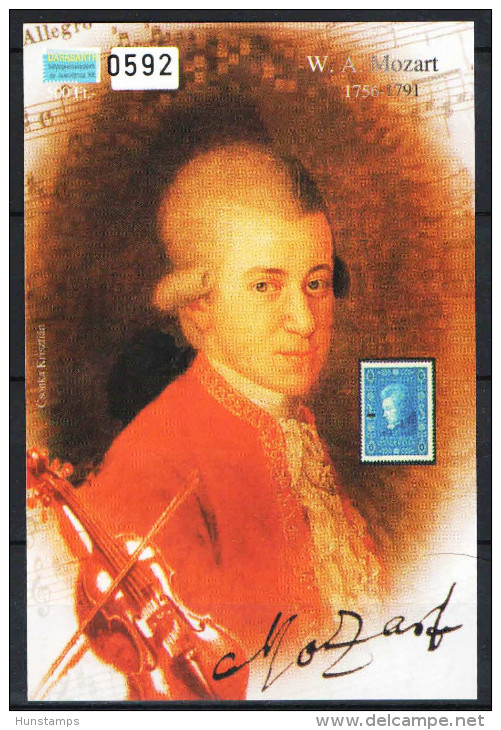 Hungary 2006. Composer W. A. Mozart Commemorative Sheet Special Catalogue Number: 2006/24. - Herdenkingsblaadjes