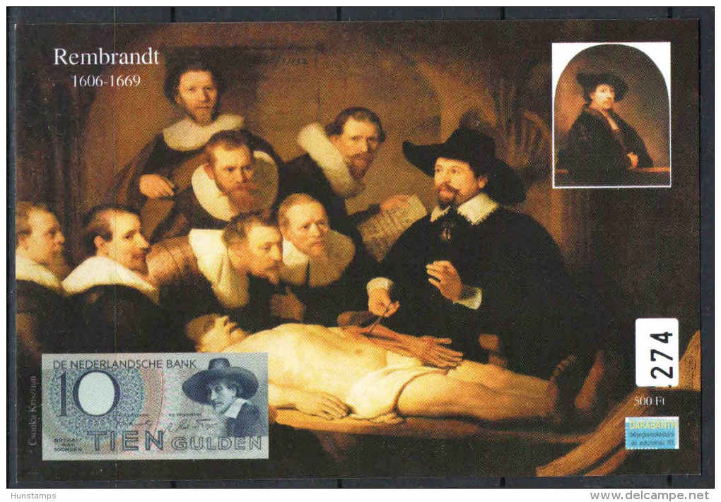 Hungary 2006. Rembrandt Paintings Commemorative Sheet Special Catalogue Number: 2006/27. - Herdenkingsblaadjes