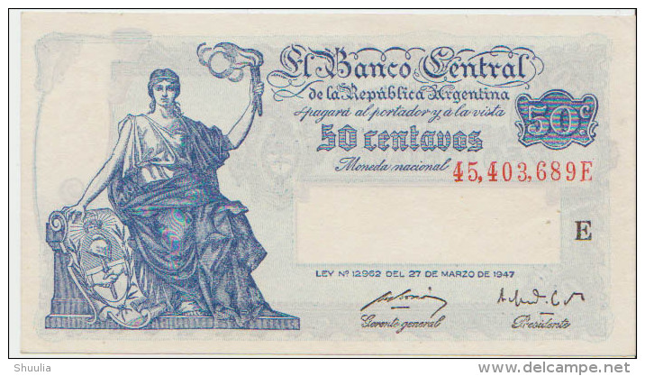 Argentina 50 Centavos 1947 Pick 256 AUNC - Argentinië