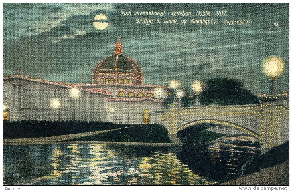 Bridge & Dome By Moonlight - Irish International Exhibition - 1907 - Dublin - Exhibitions