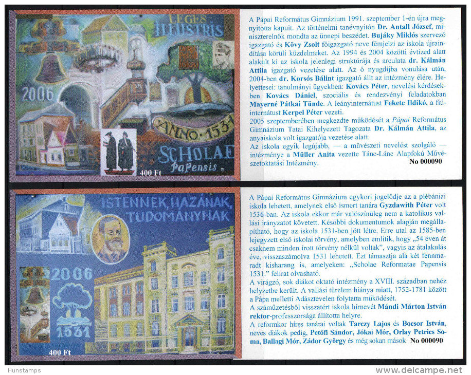 Hungary 2006. Dorm Of PAPA Commemorative Sheet Pairs NORMAL Special Catalogue Number: 2006/59-60. - Commemorative Sheets