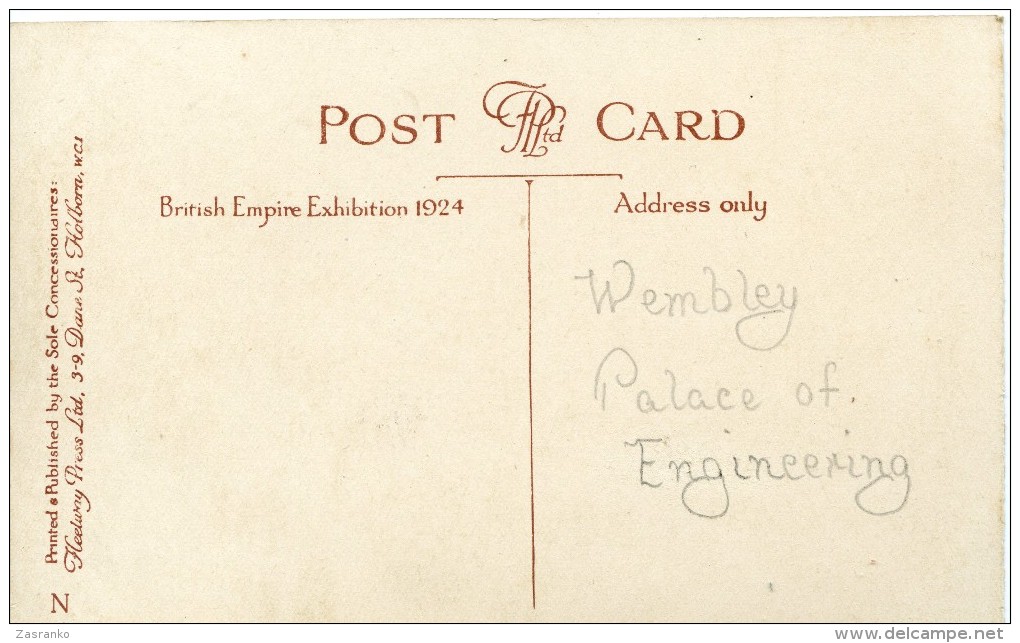 Palace Of Engineering - British Empire Exhibition - 1924 - Exhibitions