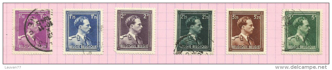 Belgique N°641 à 646 Côte 3 Euros - 1936-1957 Open Kraag