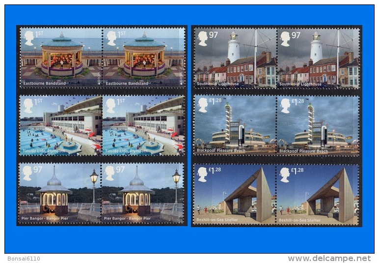 GB 2014-0045, Seaside Architecture, Pair Set (6V) MNH - Neufs