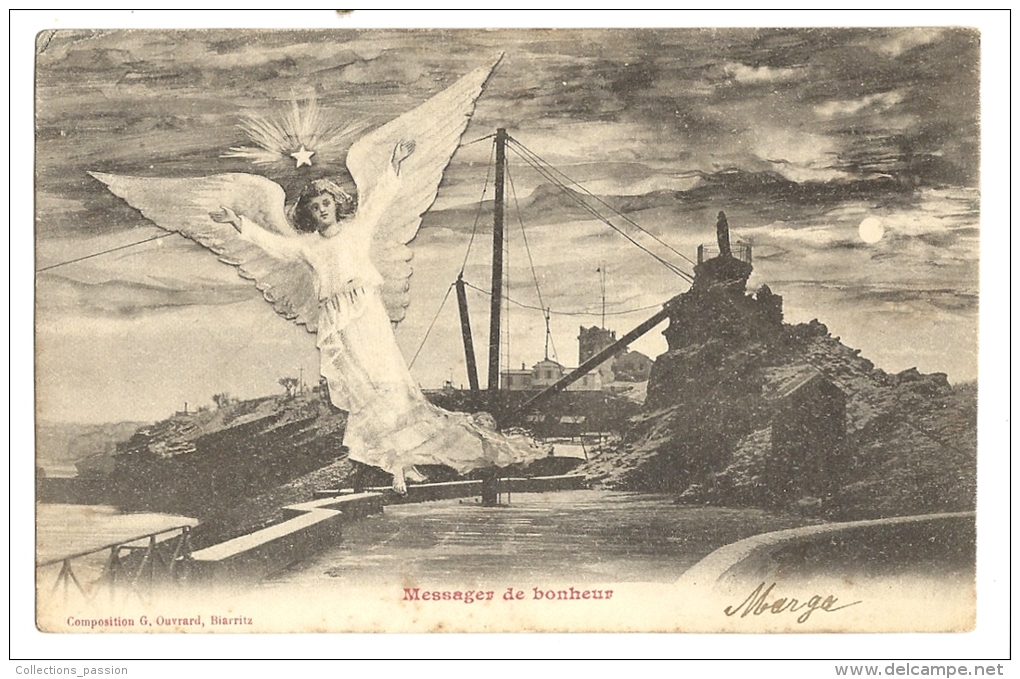 Cp, Anges, Messager De Bonheur, Voyagée 1902 - Anges