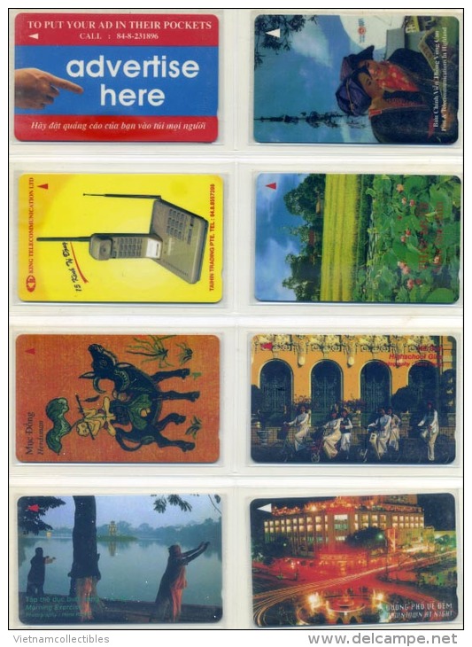 Full collection of Viet nam Vietnam UNUSED magnetic phonecards / 20 images including backsides