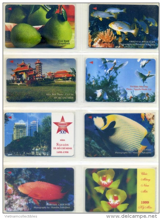 Full collection of Viet nam Vietnam UNUSED magnetic phonecards / 20 images including backsides