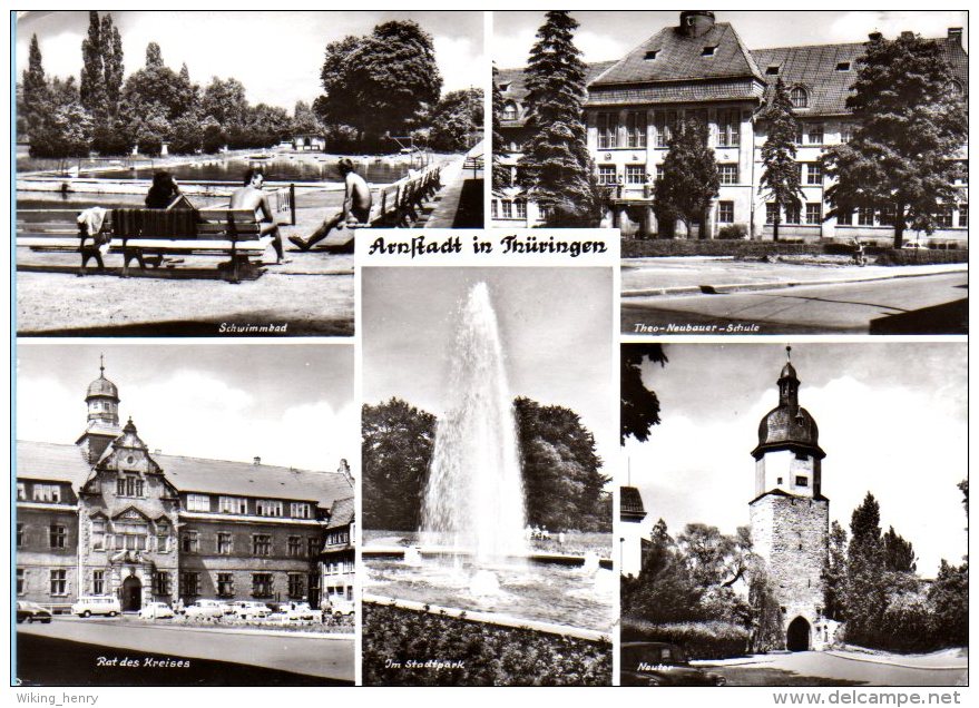 Arnstadt - S/w Mehrbildkarte 5 - Arnstadt