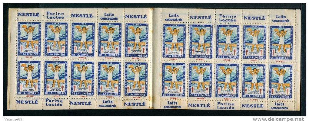 Carnet De 1929 - N° 29Ka*vendée*5 RARE - Tuberculose - Antituberculeux Blédine Farine Nestlé Heudebert - Antituberculeux