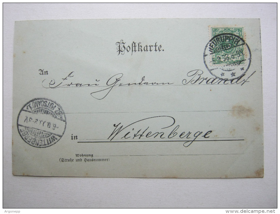 NEURUPPIN,  1898  , Schöne Karte ,  Mit Marke + Stempel  , 2 Scans - Neuruppin