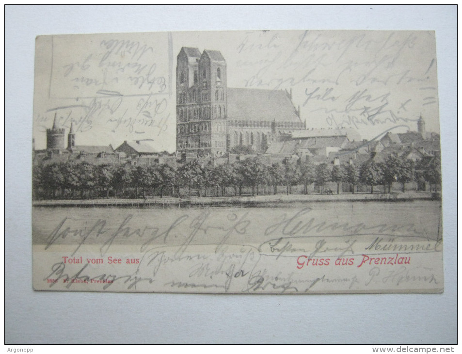 PRENZLAU , 1900  , Schöne Karte ,  Mit Marke + Stempel  , 2 Scans - Prenzlau