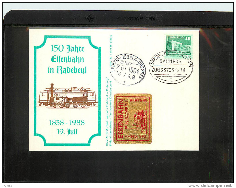 GERMANY  -  BAHNPOST  - 150 Anniversario Postale Linea  LEIPZIG - DOBELN - DRESDEN - Post