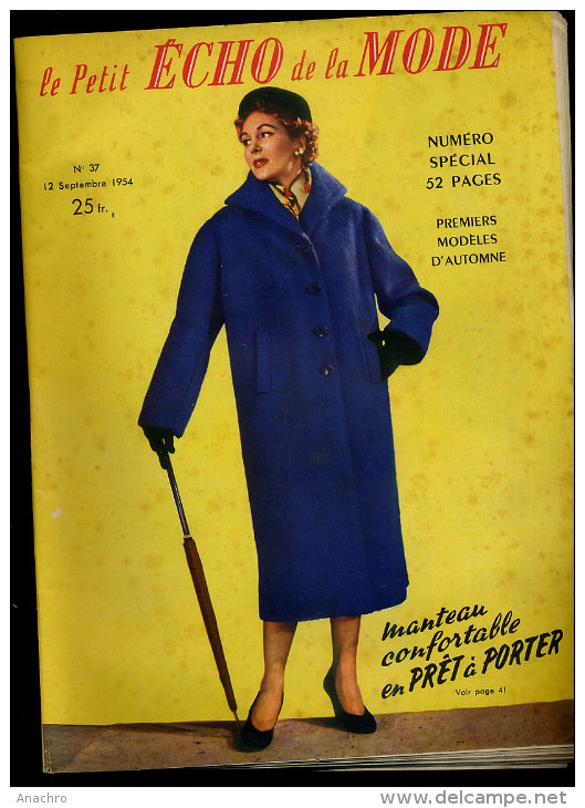 Le Petit ECHO De La MODE 1954 PARIS Automne  N°37 - Schnittmuster