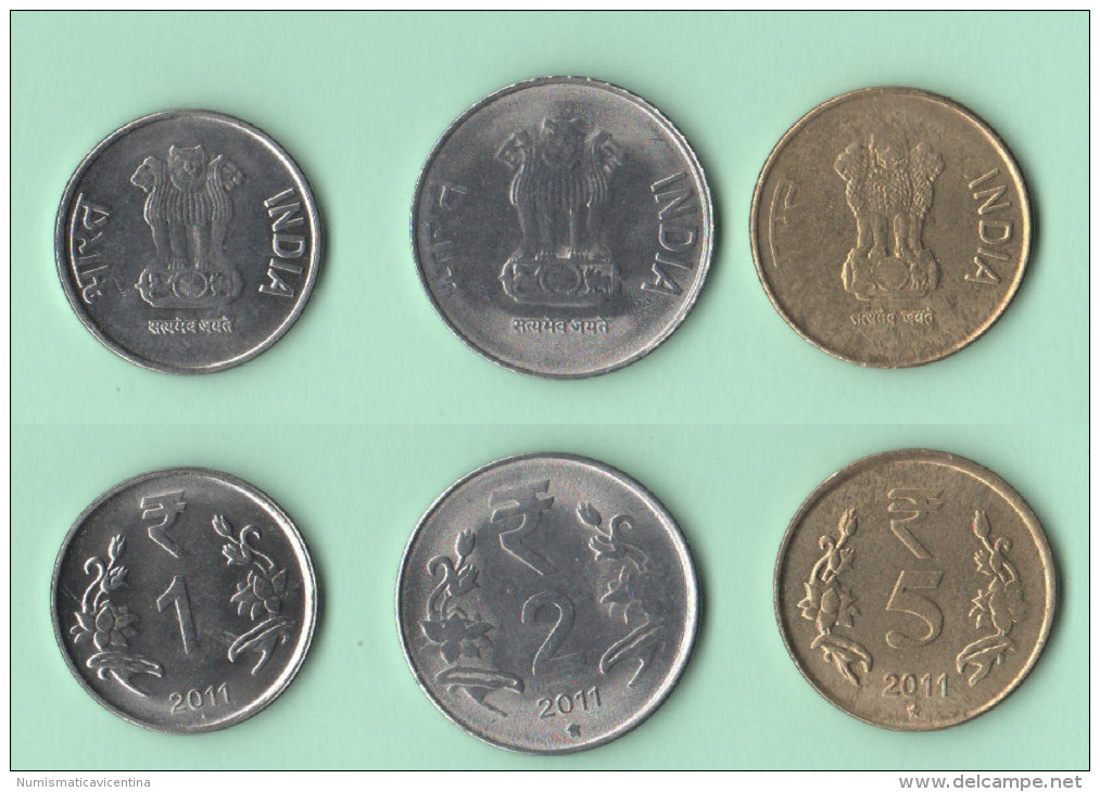 India 1 + 2 + 5 Rupee 2011 - India