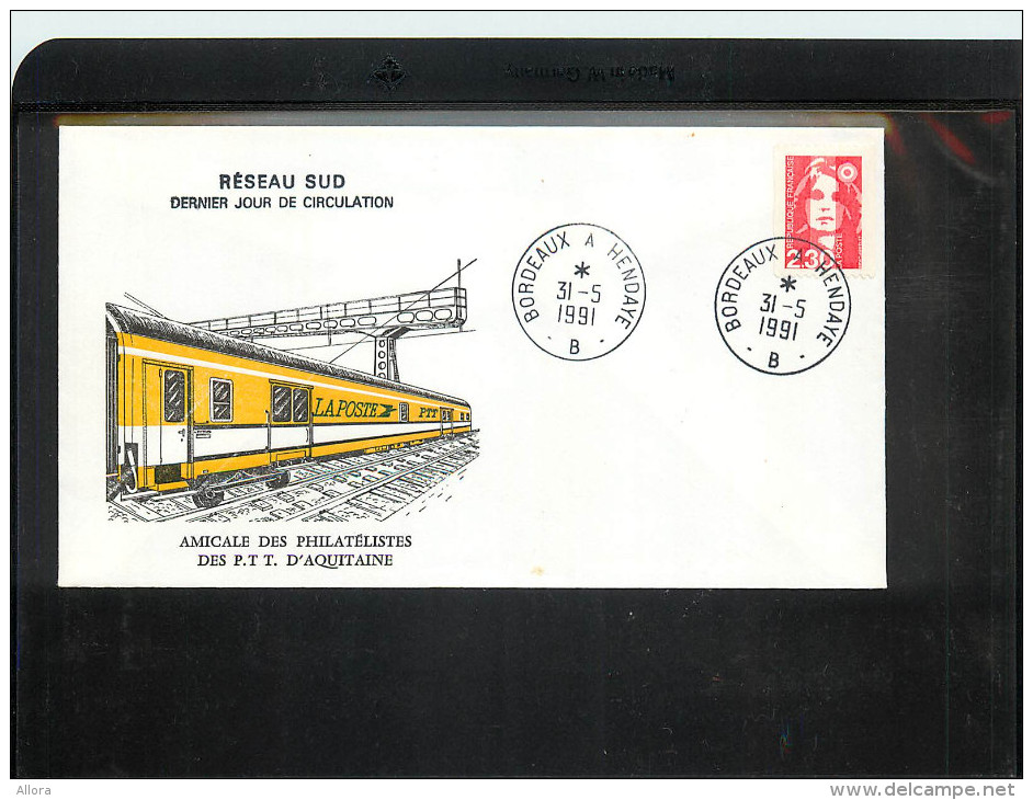 FRANCE  -  LINEA FERROVIARIA  - POSTALE  BORDEAUX HENDAYE - Posta