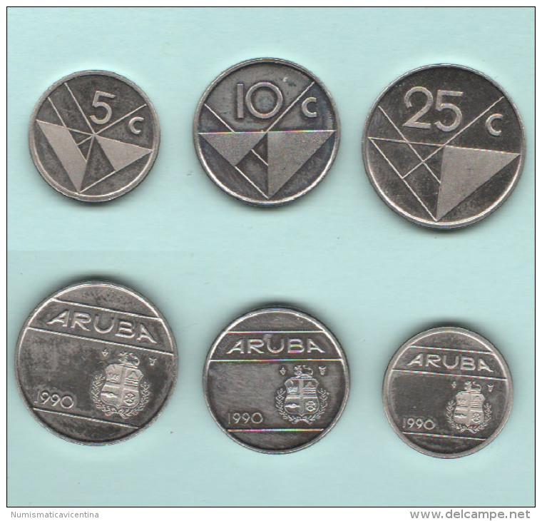 Aruba Lotto 5 +10 + 25 Centesimi 1990 - Andere - Amerika