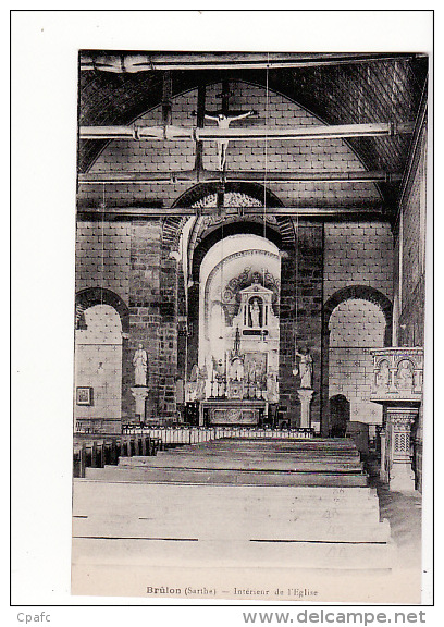 Cartes Vers 1915 Intérieur De L'église De Brulon - Brulon