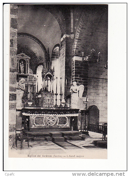 cartes vers 1915 intérieur de l'église de Brulon