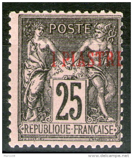 LEVANT:  N°4 *, Variété "surcharge à Cheval" (manque Le 1 De Droite) !!! - Unused Stamps