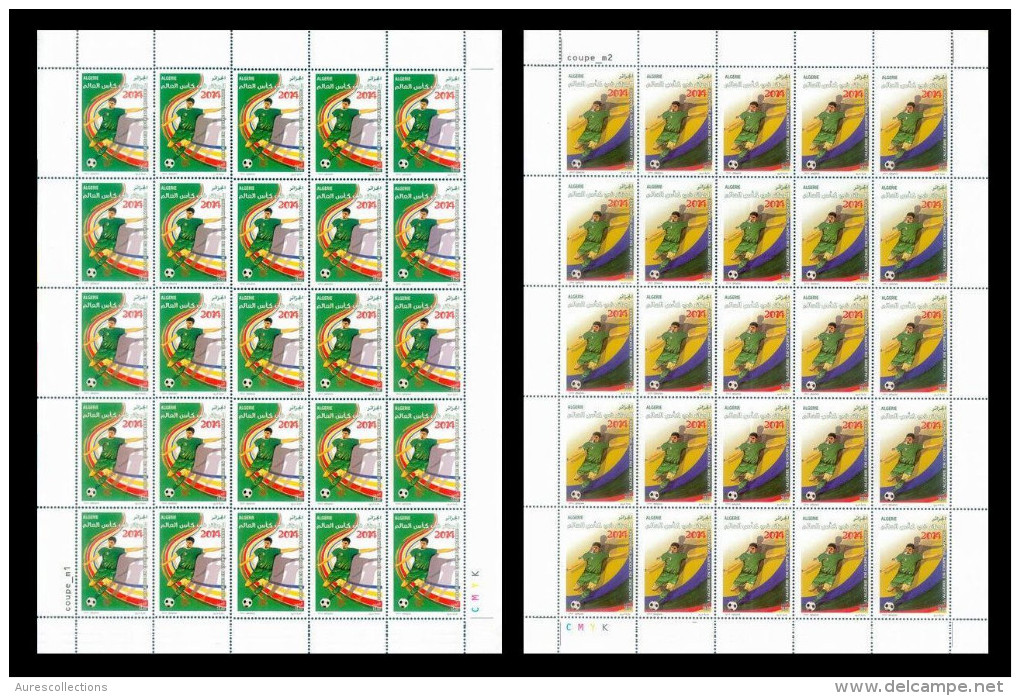 Algérie Algeria 2 X FULL SHEETS+ FDC + OFFICAL DOCUMENT Off Soccer World Cup Coupe Monde Football Brasil Brazil 2014 MNH - 2014 – Brésil