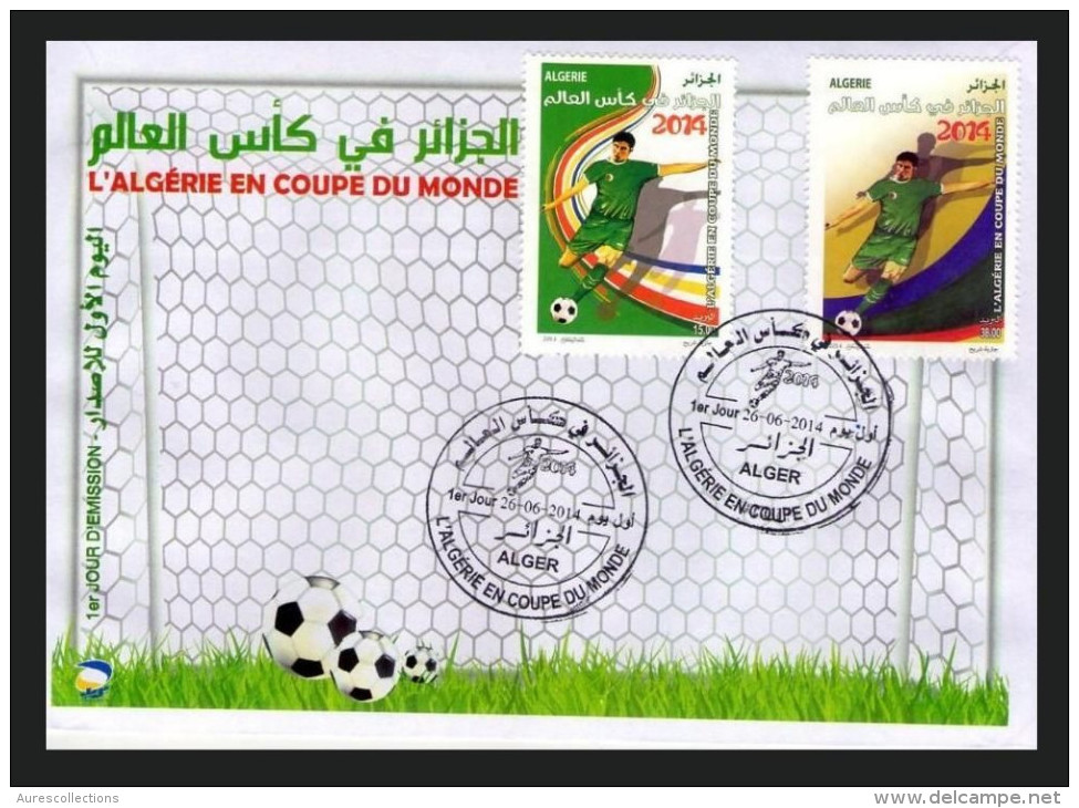 Algérie Algeria 2 X FULL SHEETS+ FDC + OFFICAL DOCUMENT Off Soccer World Cup Coupe Monde Football Brasil Brazil 2014 MNH - 2014 – Brazilië