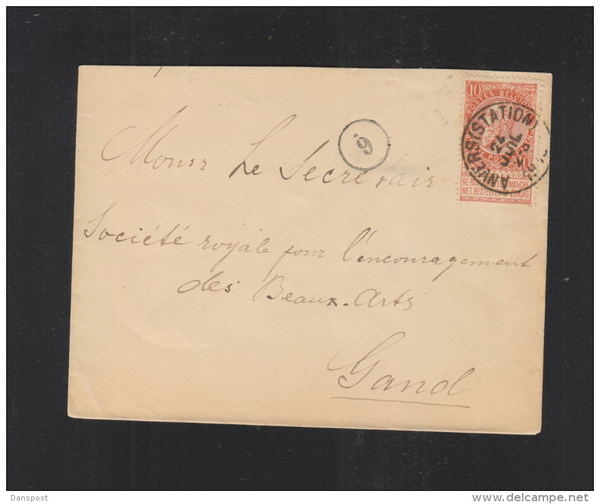 Lettre 1895 Anvers Station Pour Gand - 1883 Léopold II