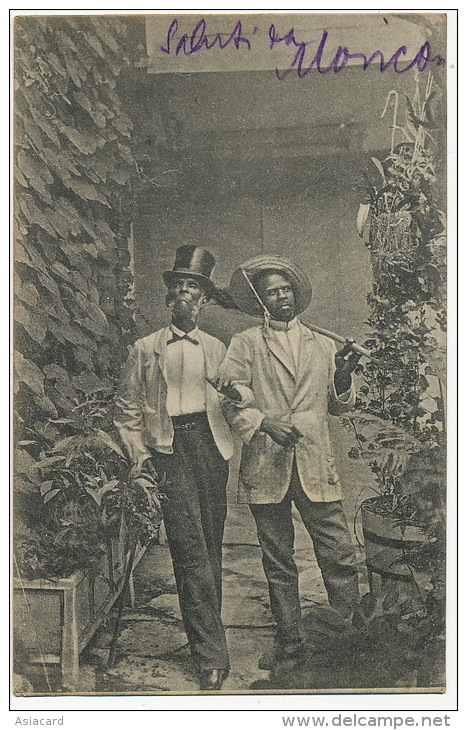 Black Men Dressed As Rich White Men Caricature Noirs Se Moquant Des Blancs La Guaira 1904 - Venezuela