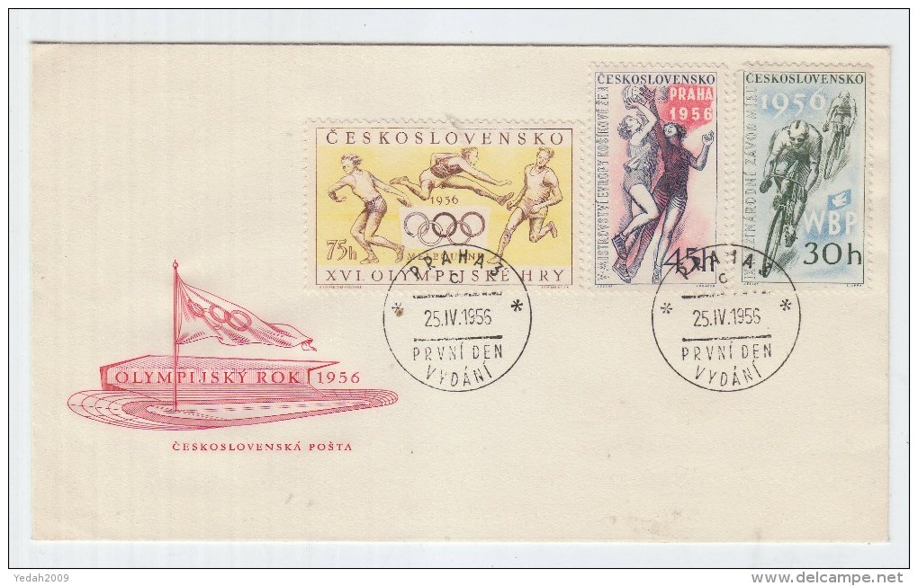 Czechoslovakia OLYMPIC GAMES FIRST DAY COVER FDC 1956 - Summer 1956: Melbourne